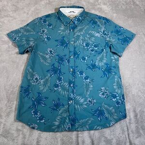 Seapointe Mens Shirt XL Hawaiian Floral Tropical Button Down‎ Performance